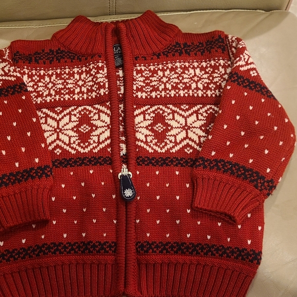 E-Land 2T Nordic Preppy Holiday Red Full Zip Sweater NWOT must feel! - Picture 6 of 6